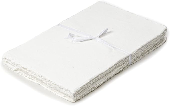 LEATHER VILLAGE Handmade Rough Textured Watercolor Paper 7.5x11.5 in White | 50 by LeatherVillage