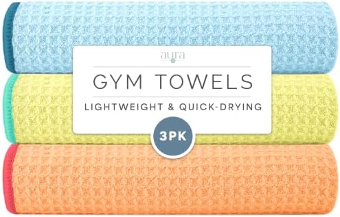 S&T INC. Microfiber Gym Towels, 3 Pack, Honeycomb Pastels by STINC