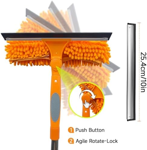 2 in 1 Window Squeegee Cleaner Kit Extension Pole, 67 in - Image 2