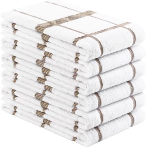 Homaxy Terry Stripe Kitchen Towels 18"x28", 6 Pack by Homaxy