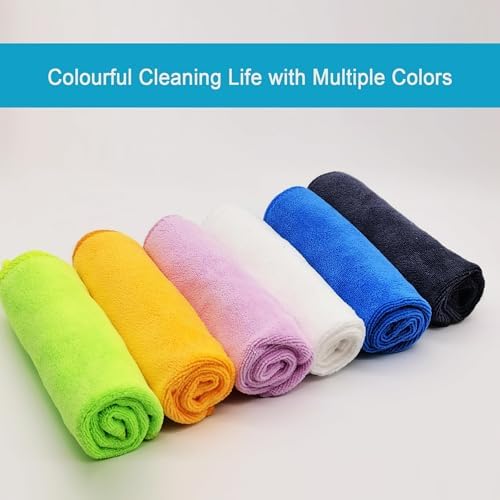400 GSM Microfiber Cleaning Cloths, 12 Pack Ultra Absorbent Lint Free Towels - Image 4