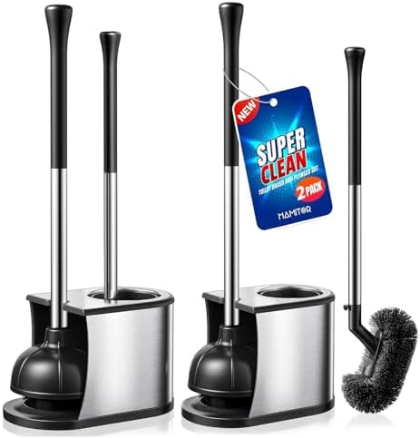 HAMITOR Toilet Plunger and Brush Set by HAMITOR