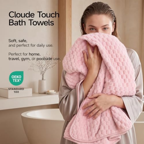 REDKISS Microfiber Bath Towel Large, 31”x 61” 4 Pack, Super Absorbent - Image 2