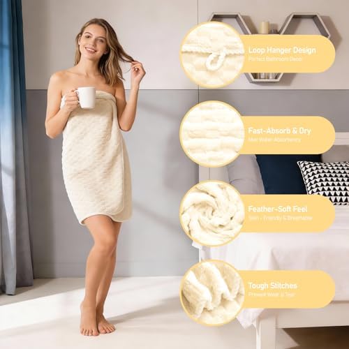 4 Pack Microfiber Bath Towels Large, Super Absorbent, Quick Dry, Plush and - Image 4