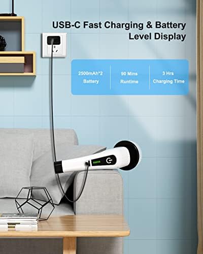 Electric Spin Scrubber, Bathroom Shower Cleaning Brush - Image 4