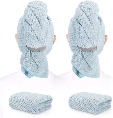 2 Pack Microfiber Hair Towel 41 x 24 inch Soft, Fast Dry by BEofferDirect