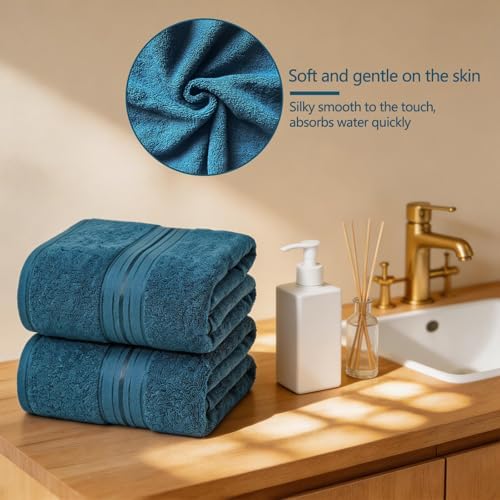 Luxury Hand Towels Set for Bathroom, 2 Pack, Light Blue - Image 5