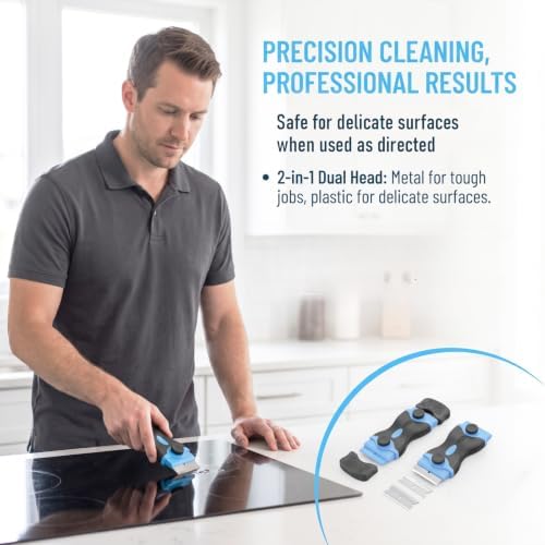 Glass Cooktop Cleaning Kit, Glass Cooktop Cleaner Brush Set, All-in-One Stove - Image 3
