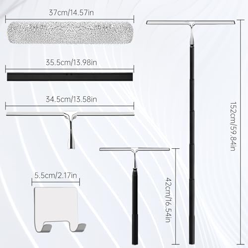Squeegee for Shower Glass, Shower Squeegee for Glass Doors, Telescopic Window - Image 6