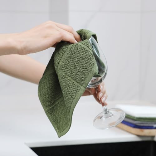 Glynniss Dish Rags for Washing Dishes, 100% Cotton Cream Kitchen WashCloths - Image 6