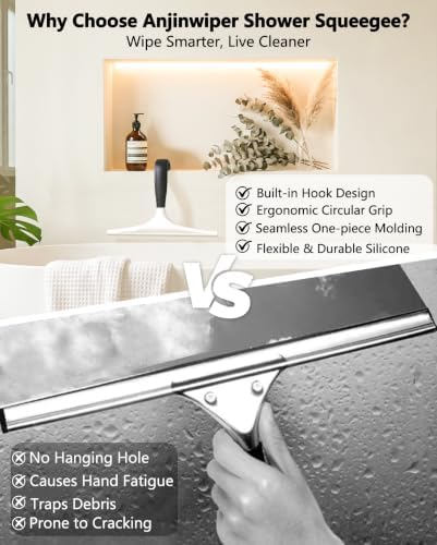 10 Inch Shower Squeegee for Shower Glass Doors - Image 6