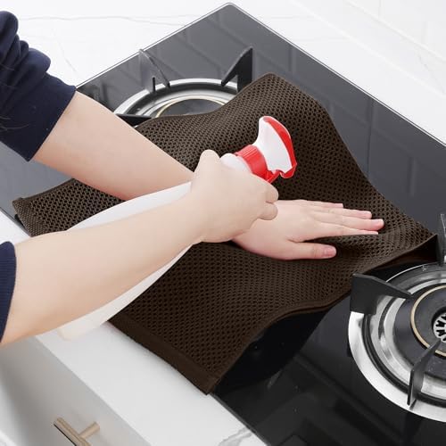 Homaxy 100% Cotton Waffle Weave Kitchen Towels, Dark Brown - Image 5
