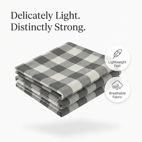 Multi Check Tea Towels 12 Pack Combo, Dish Towels - Image 2