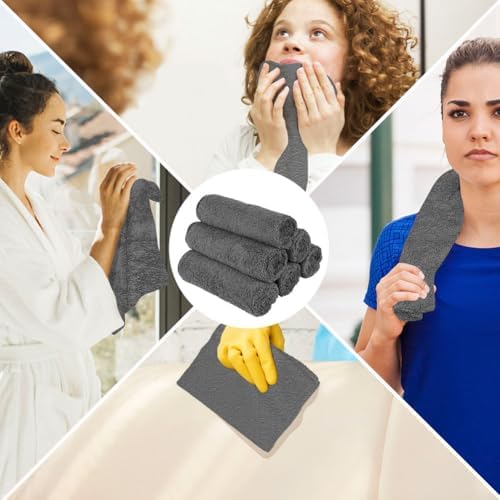 Orighty 6-Pack Grey Hand Towels, 16x28 inch Microfiber Gym Towels - Image 5