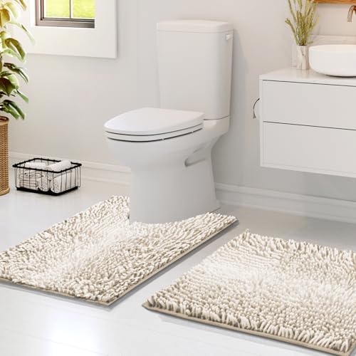 Hearth & Harbor Bathroom Rugs, Chenille Bath Mat - Image 2