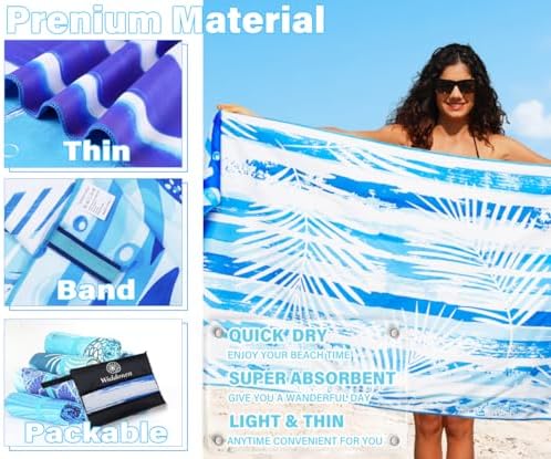 Widdonen Microfiber Beach Towel, Extra Large 6 Pack-71x32 - Image 4