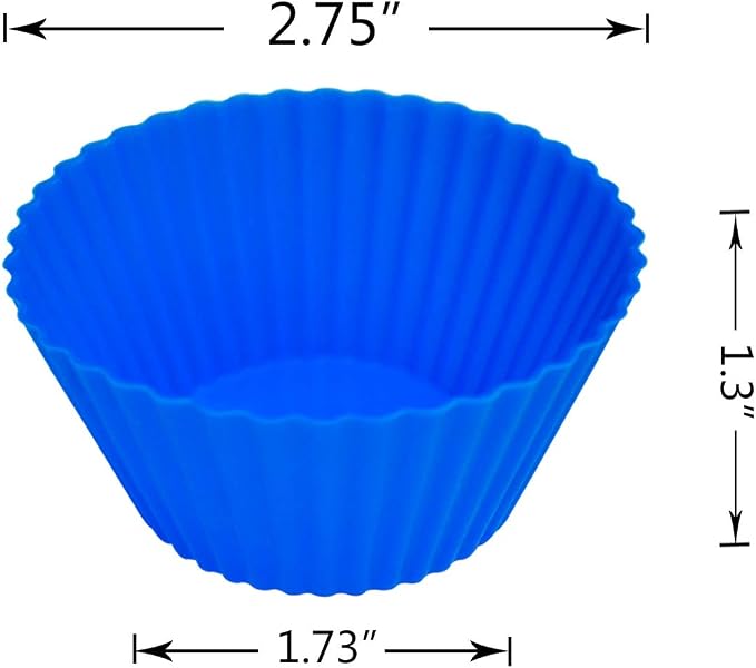 24 Pack Silicone Baking Cups Reusable Muffin Liners Non-Stick Cup Cake Molds - Image 6