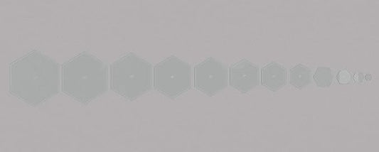 Hexagon Quilting Template Set - 1", 2", 3", 4", 5", 6", 7", 8", 9", 10", 11", 12" with 1/4" Seam Allowance - Durable Acrylic Templates for Quilting, Patchwork, Crafting, & Sewing Projects