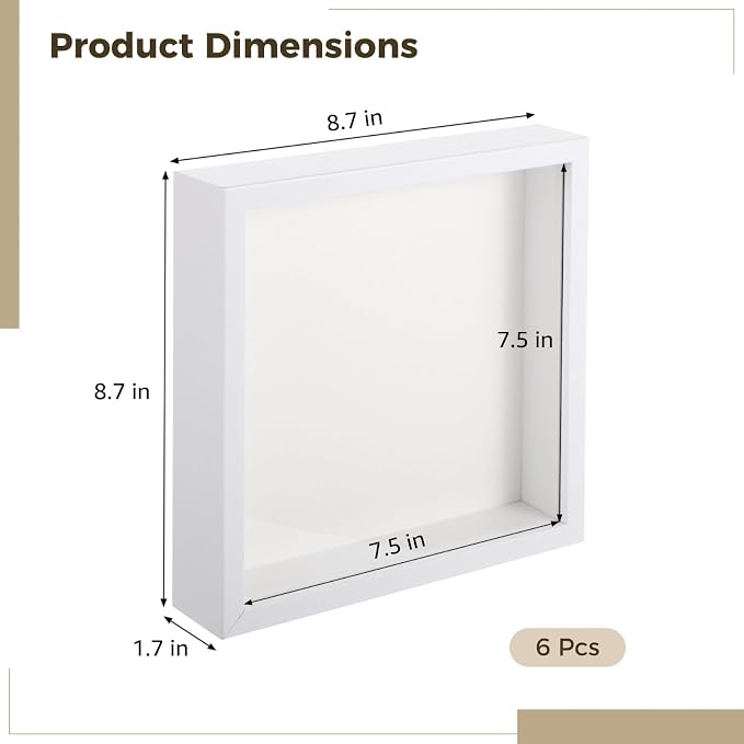 6PCS Shadow Box Frames, Deep Memory Box - Image 4