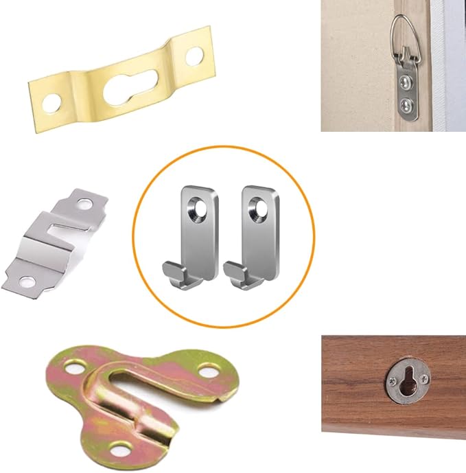 10pcs Heavy Duty T-Head J-Shaped Hangers 304 Stainless Steel Wall Mounted Mini Wall Hooks Hanger for Mirror Picture Frames Hanging Wire/D Rings/Keyhole Hangers