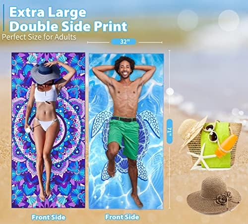 TwoYek Microfiber Beach Towel Extra Large 71x32 inches 6 Pack Bulk - Image 3