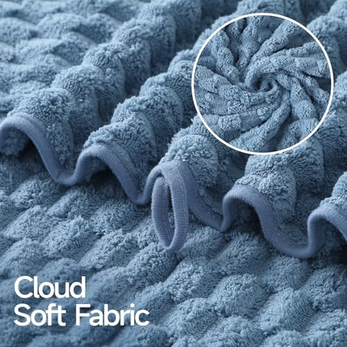 REDKISS 4 Pack Blue Microfiber Bath Towels - Image 7