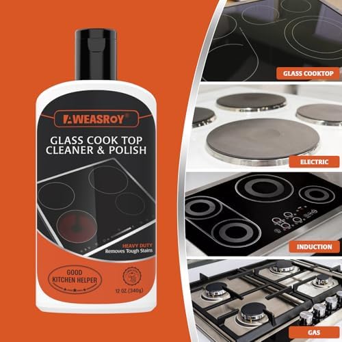 AWEASROY Glass Stove Top Cleaner Kit 12 oz, No Scratch Removes Tough Stains - Image 6