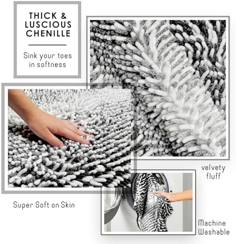 Hearth & Harbor Bathroom Rugs, Chenille Bath Mat - Image 4