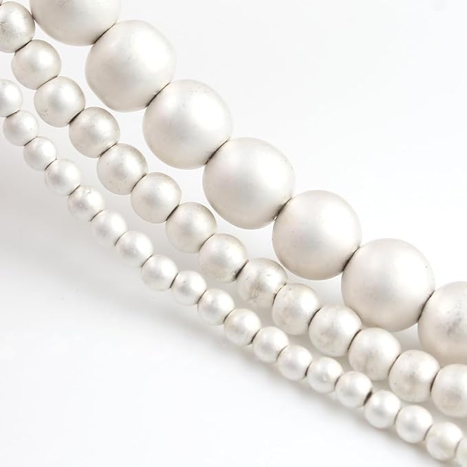 8mm Matte Silver Hematite Bead, 15-Inch Matte Round Loose Stone Beads - Image 6