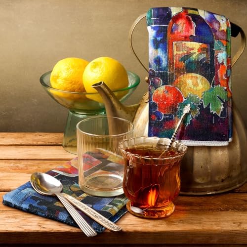Bencailor 6 Pcs Picasso Wine Kitchen Towels Decorative Sets Dish Towels - Image 2