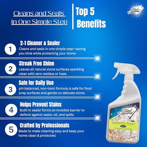 Granite Plus Cleaner & Sealer + Ultimate Grout Cleaner W/ Brush, 2 Quarts - Image 2
