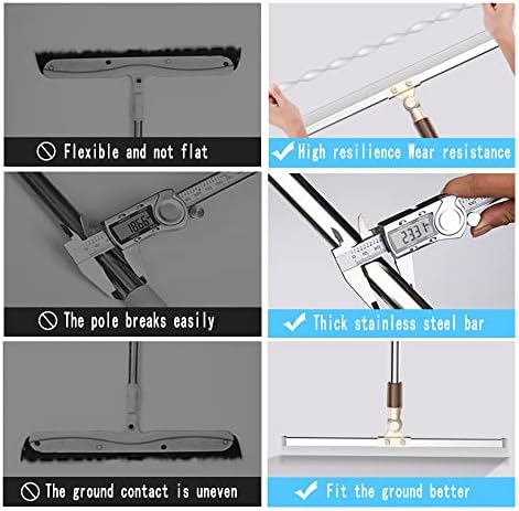 65" Adjustable Floor Squeegee Broom, Heavy-Duty, Wet/Dry - Image 3