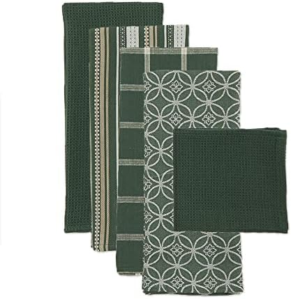 DII Assorted Woven Kitchen Set, Dark Green, 5 Piece - Image 2