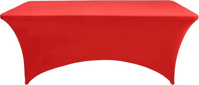 2-Pack 4ft Red Spandex Table Covers - Image 7