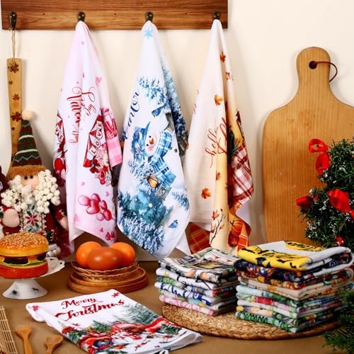 FuWeave 12 Pcs Seasonal Kitchen Towels Set - Image 4
