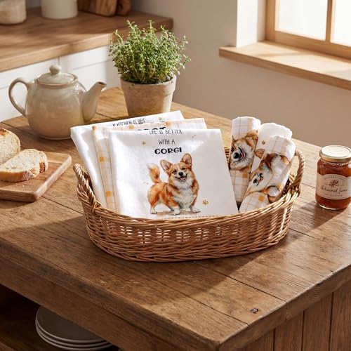 Redbaker 6 Pcs Funny Corgi Kitchen Towels Gifts - Image 6