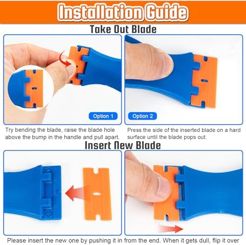 Plastic Razor Blade Scraper, Cleaning Scrapers Remover Storage - Image 5