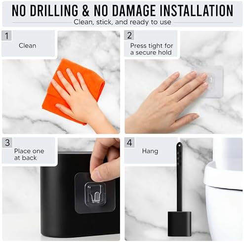 Modern Minimalist Silicone Black Toilet Brush - Image 5