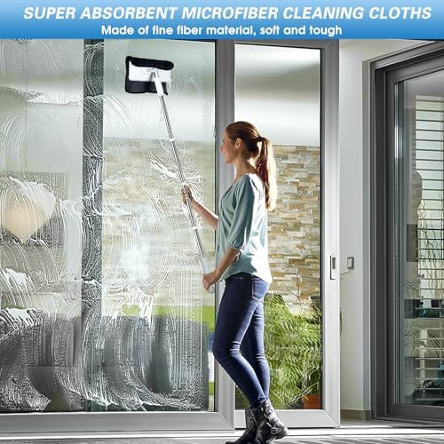 4 in 1 Snap Grip Mini Mop with Squeegee, Floor Scrub Brush with Long Handle - Image 6