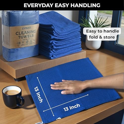 Royal Blue Cotton Cleaning Rags - Image 4