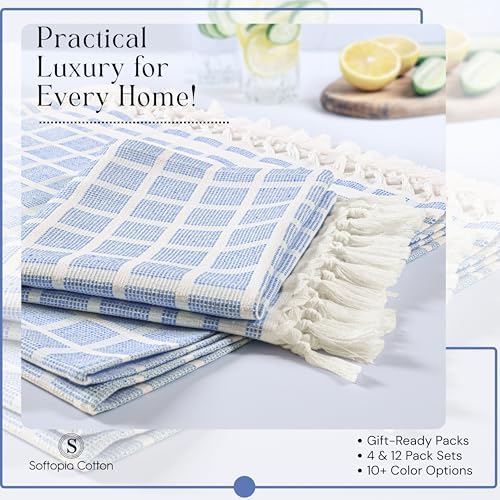 Matrix Dobby Kitchen Towels 12 Pack, 100% Cotton, 16x26 Inches, Handmade - Image 5