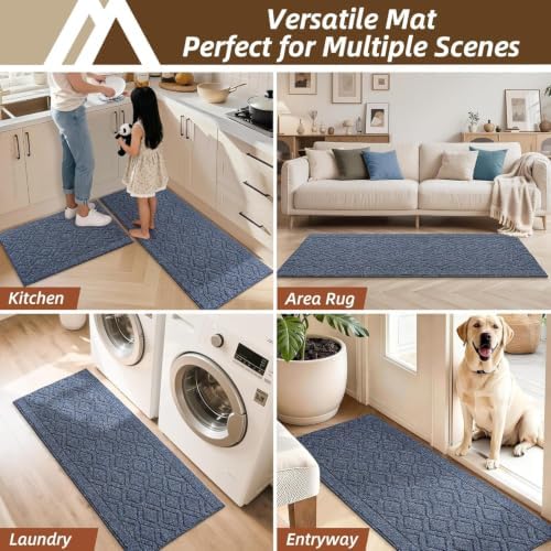 COSY HOMEER Kitchen Rugs Sets of 2 Non-Slip Washable, 60x24Inch/35X24Inch - Image 7