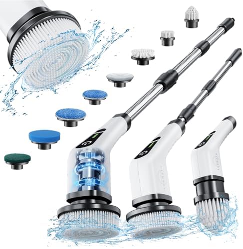 Electric Spin Scrubber, Bathroom Shower Cleaning Brush by Leebein