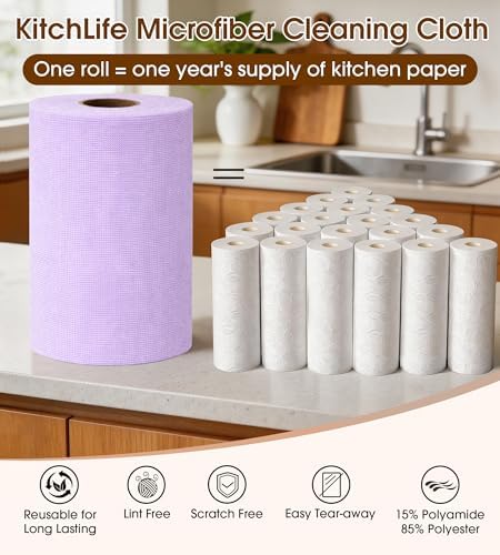 KitchLife Microfiber Cleaning Cloth Roll, 100 Pack - Image 3
