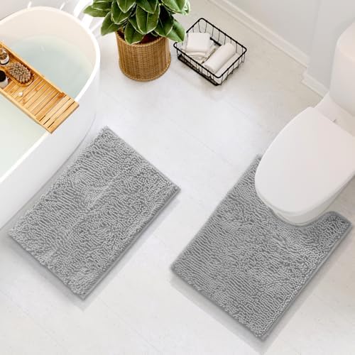 Hearth & Harbor Bathroom Rugs, Chenille Bath Mat - Image 4