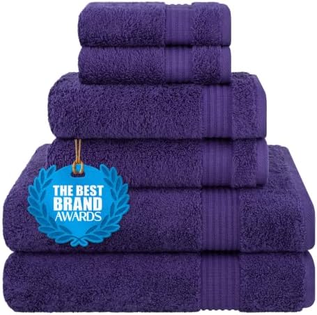 Cotton Paradise 6 Piece Towel Set, 100% Cotton Soft Absorbent Turkish Towels by UNITEDHOMETEXTILE