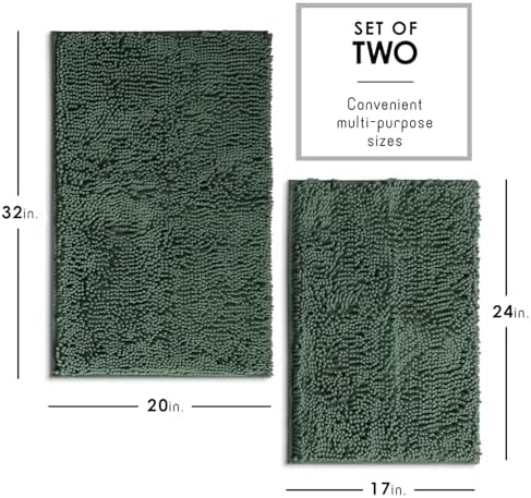 Hearth & Harbor Bathroom Rugs, Chenille Bath Mat - Image 3