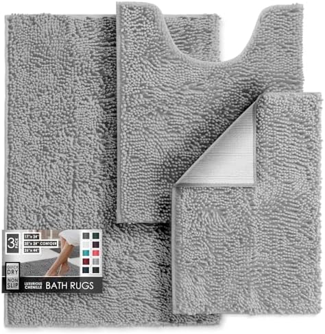 Hearth & Harbor Bathroom Rugs, Chenille Bath Mat by HearthHarbor