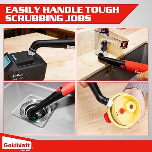 Goldblatt 18-Piece Cordless Electric Spin Scrubber, Waterproof - Image 4