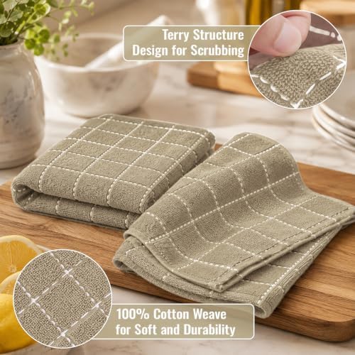 Kitinjoy 100% Cotton Kitchen Towels and Dishcloths Set - Image 5